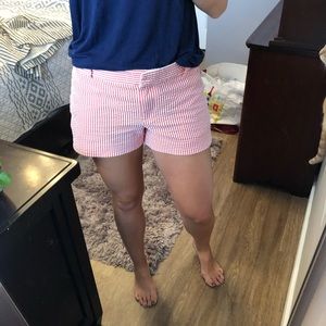 J. Crew Coral Striped Shorts